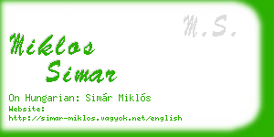 miklos simar business card